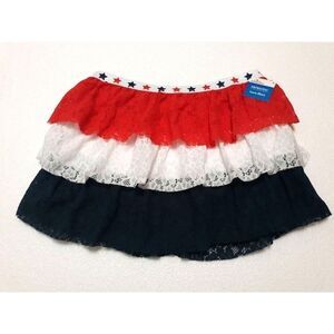 NWT Way To Celebrate Patriotic Girls Lace Skirt Sz 18 XXL/2XG